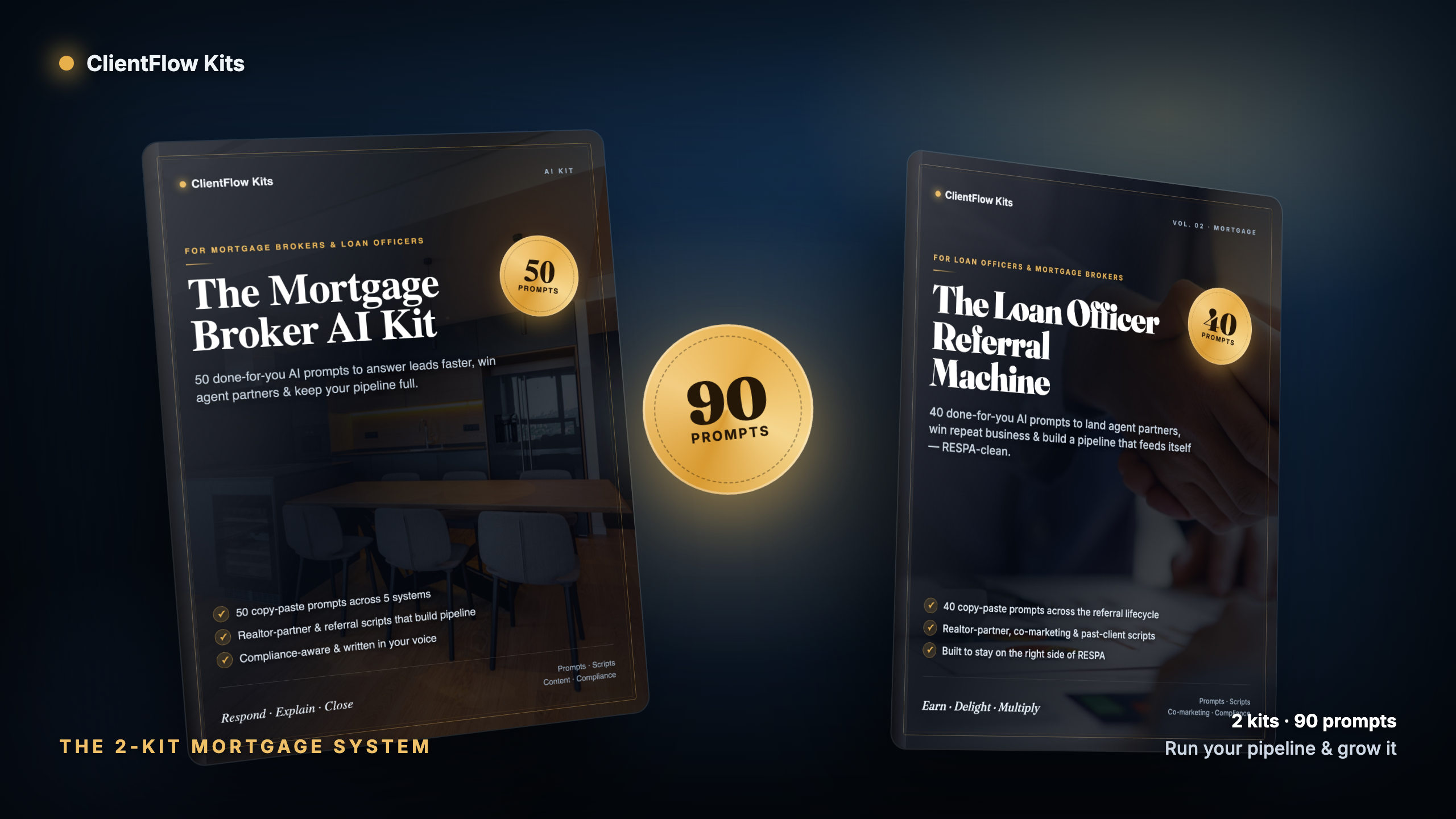 The Mortgage Broker AI Kit + The Loan Officer Referral Machine — 90 AI prompts